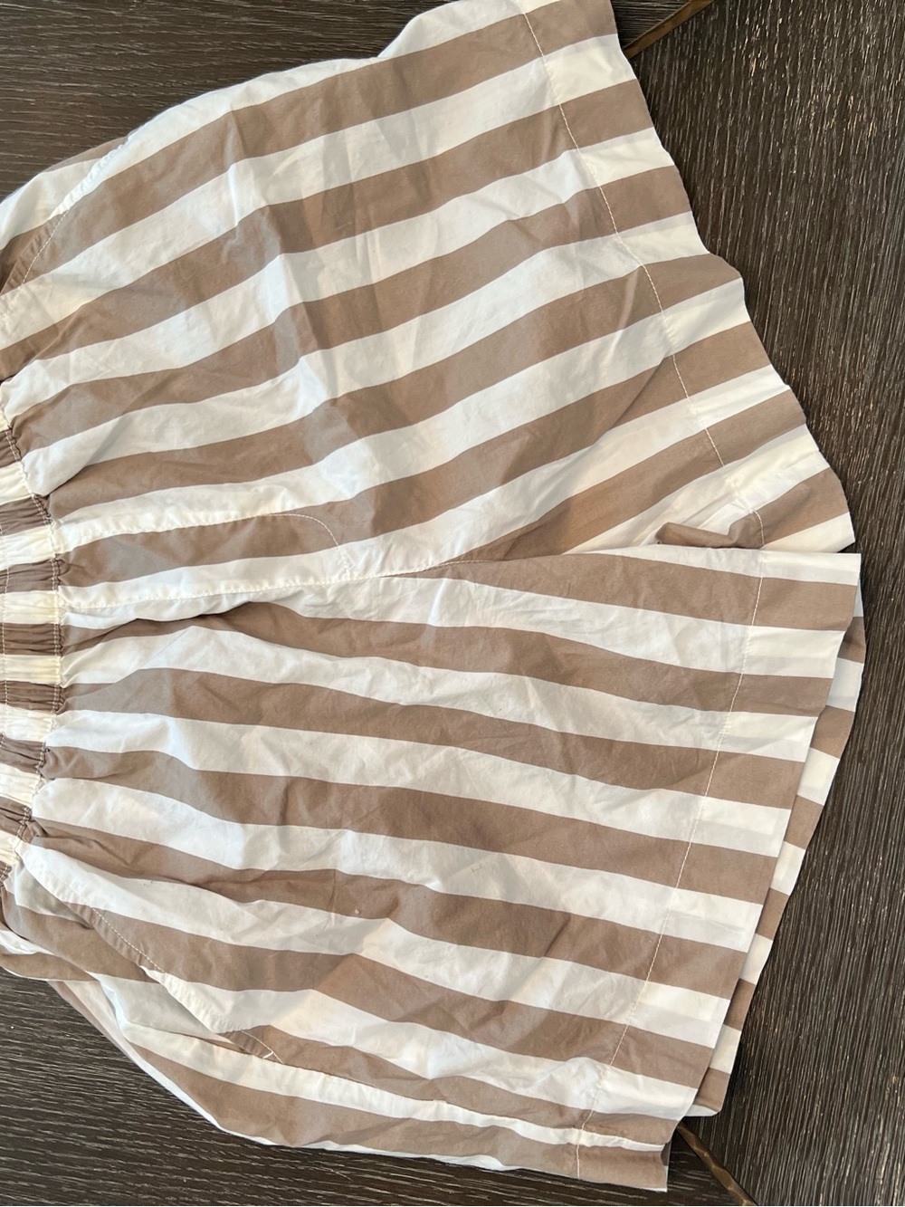 AerieStriped Cotton High-Waist Women’s Shorts - White & Tan